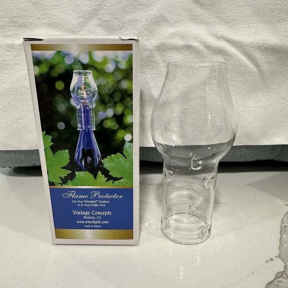 Winelight Flame Protector by Vintage‎ Concepts Clear NEW